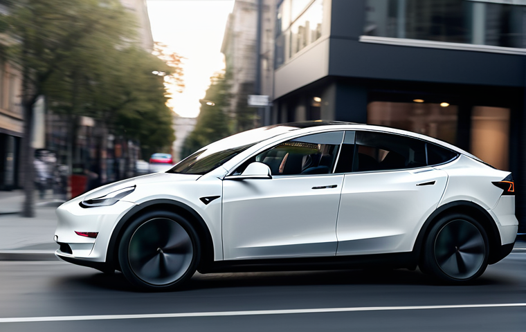 테슬라 전기차의 충돌 안전 테스트 결과 - **Prompt:** A sleek, modern Tesla Model 3 (or Model Y) depicted with a transparent, X-ray-like view ...