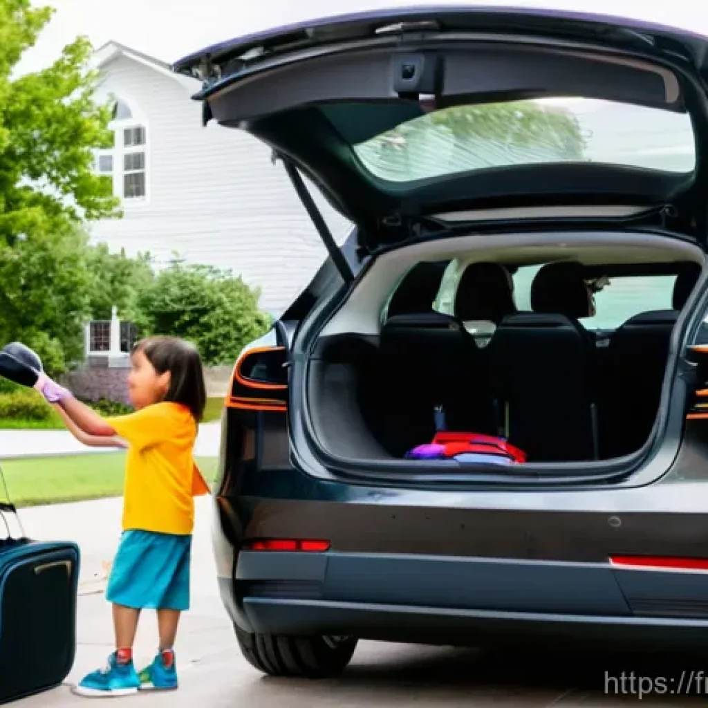테슬라 모델 Y의 가족용 SUV 적합성 - **Prompt 1: Family Adventure Loading the Tesla Model Y**
    "A joyous, diverse family of four, incl...