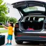 테슬라 모델 Y의 가족용 SUV 적합성 - **Prompt 1: Family Adventure Loading the Tesla Model Y**
    "A joyous, diverse family of four, incl...